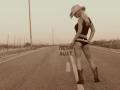 background: deserted road